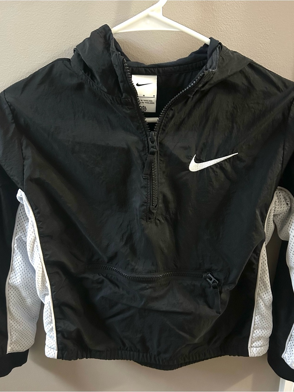Nike Black and White Half-Zip Windbreaker pullover